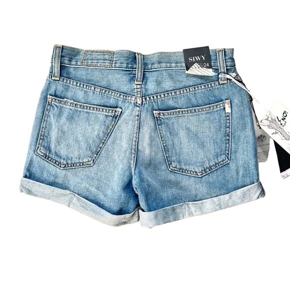 Siwy Denim Bertha Distressed High Rise Boyfriend Denim Shorts Size 24 NWT $175 - Picture 4 of 7